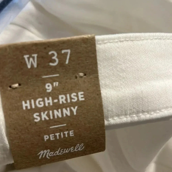 Madewell Petite 9” Mid-Rise Skinny Jeans Pure White 37 - Picture 12 of 12